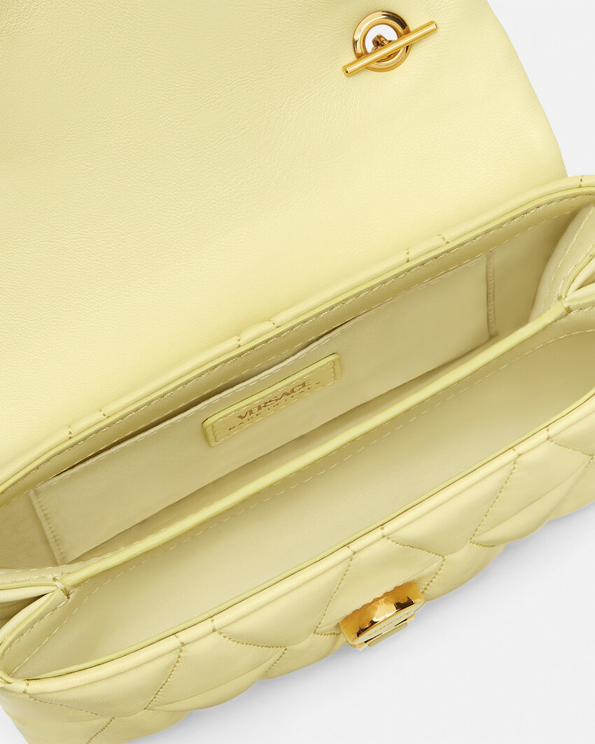Versace Kleio Quilted Mini Bag In Yellow