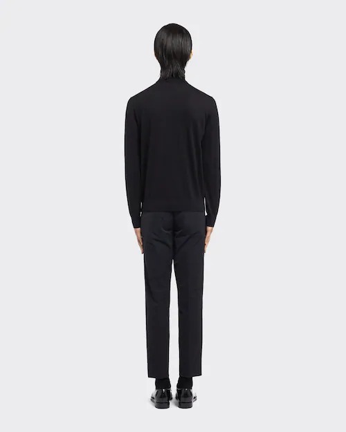 Prada Superfine Wool Turtleneck Jumper In Black