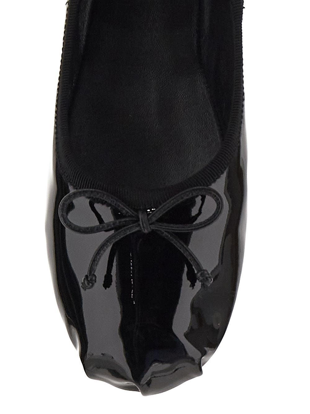 Miu Miu Round Head Ballet Shoes In Black