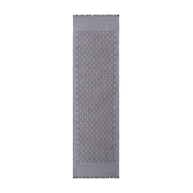 Gucci Classic Logo Scarf In Gray
