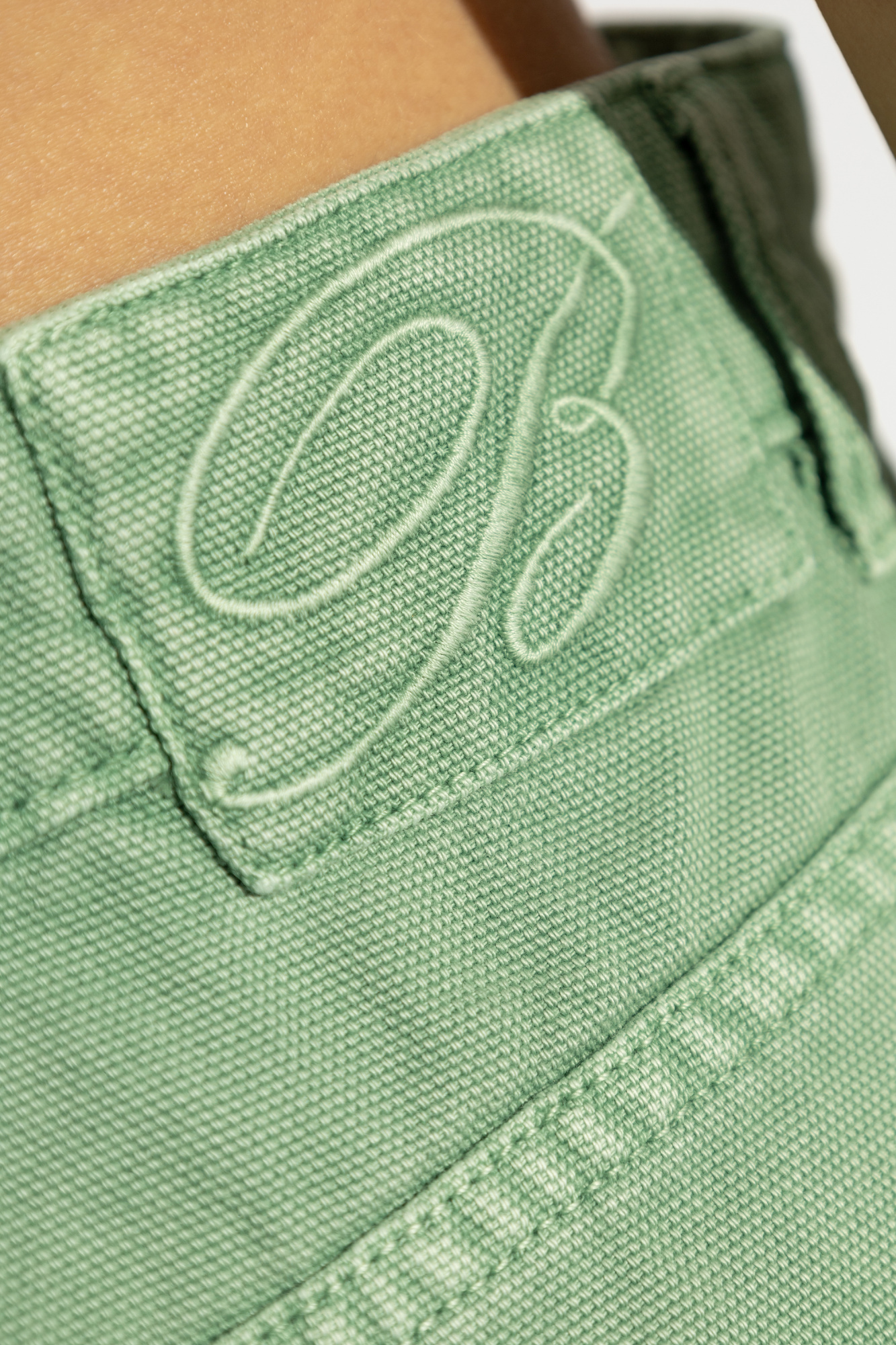 Blumarine Green Five-pocket Miniskirt In Green