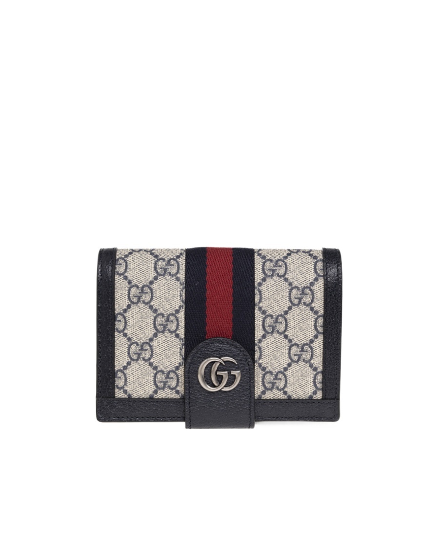 Shop Gucci Ophidia Foldover Wallet In Black