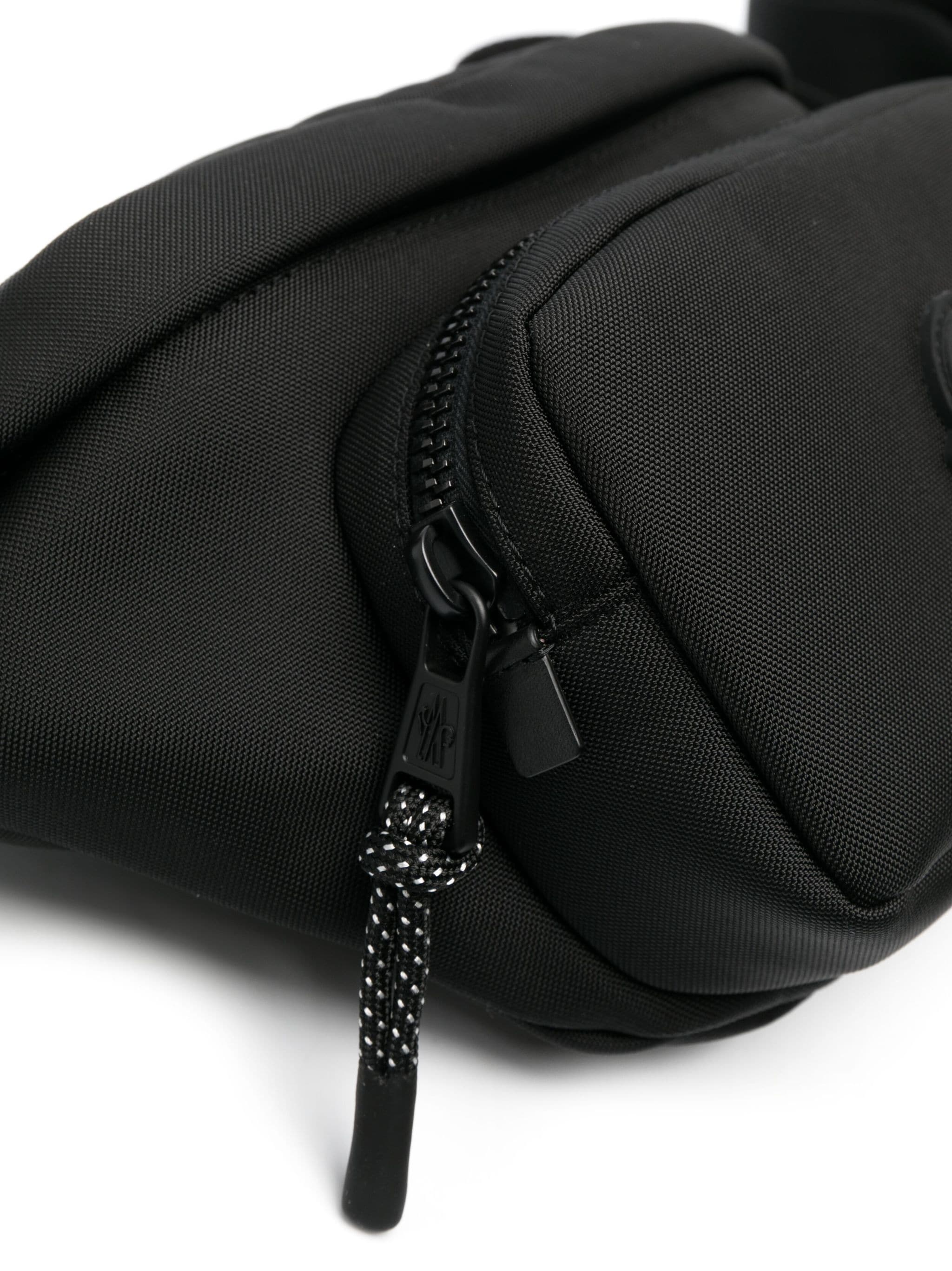 Moncler Waist Strap Leather Trim Messenger Bag In Black