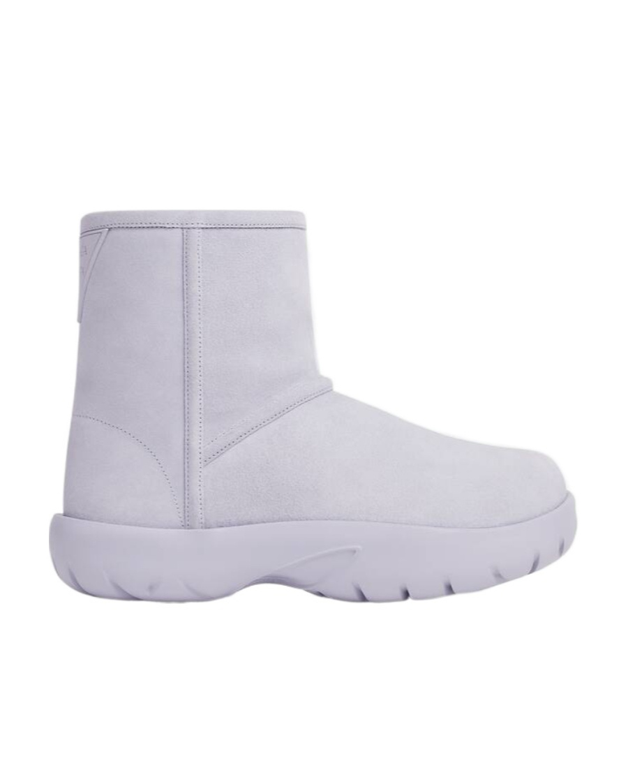 Bottega Veneta Logo Patch Short Boots In Purple