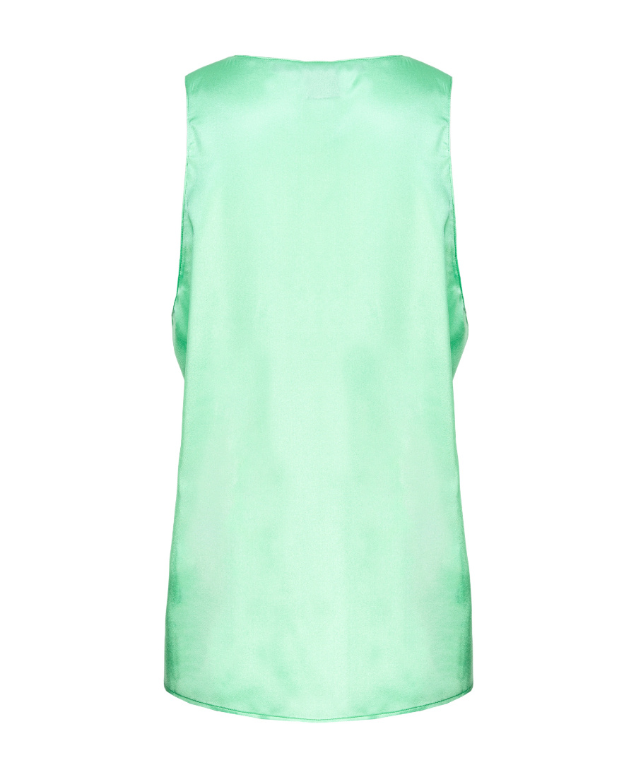 Pinko Sleeveless Satin Top Scoop Neck In Multi