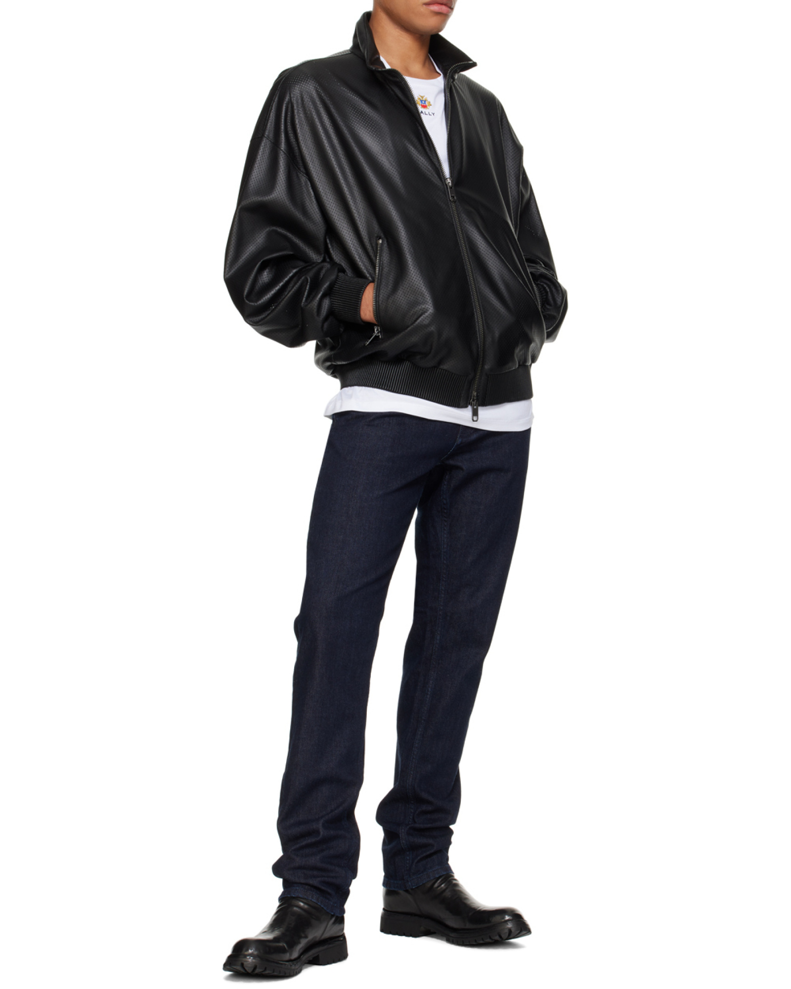 Bally Black Adrien Brody Edition Lightweight Leather Jacket