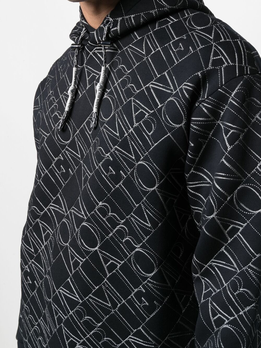 Emporio Armani Logo-print Hoodie In Black