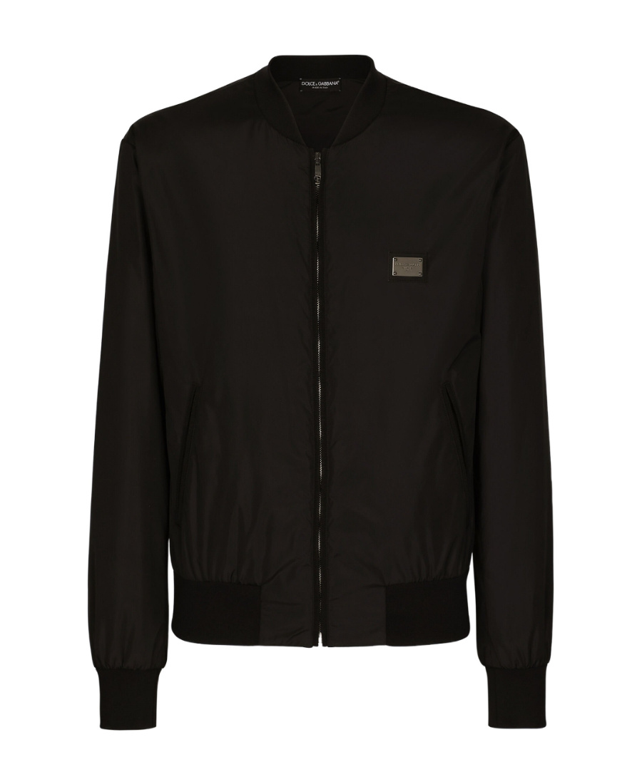 Dolce & Gabbana Dolce&gabbana's Silver-plaque Completes The Design Of This Bomber Jacket For An Auth In Black