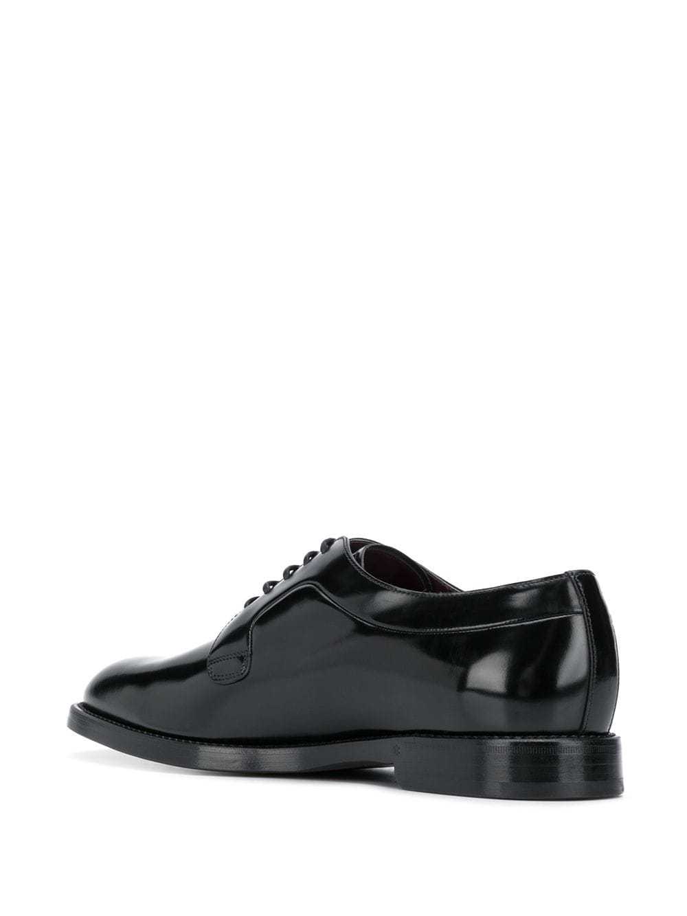 Dolce & Gabbana Brushed Leather Derby Shoes In Black