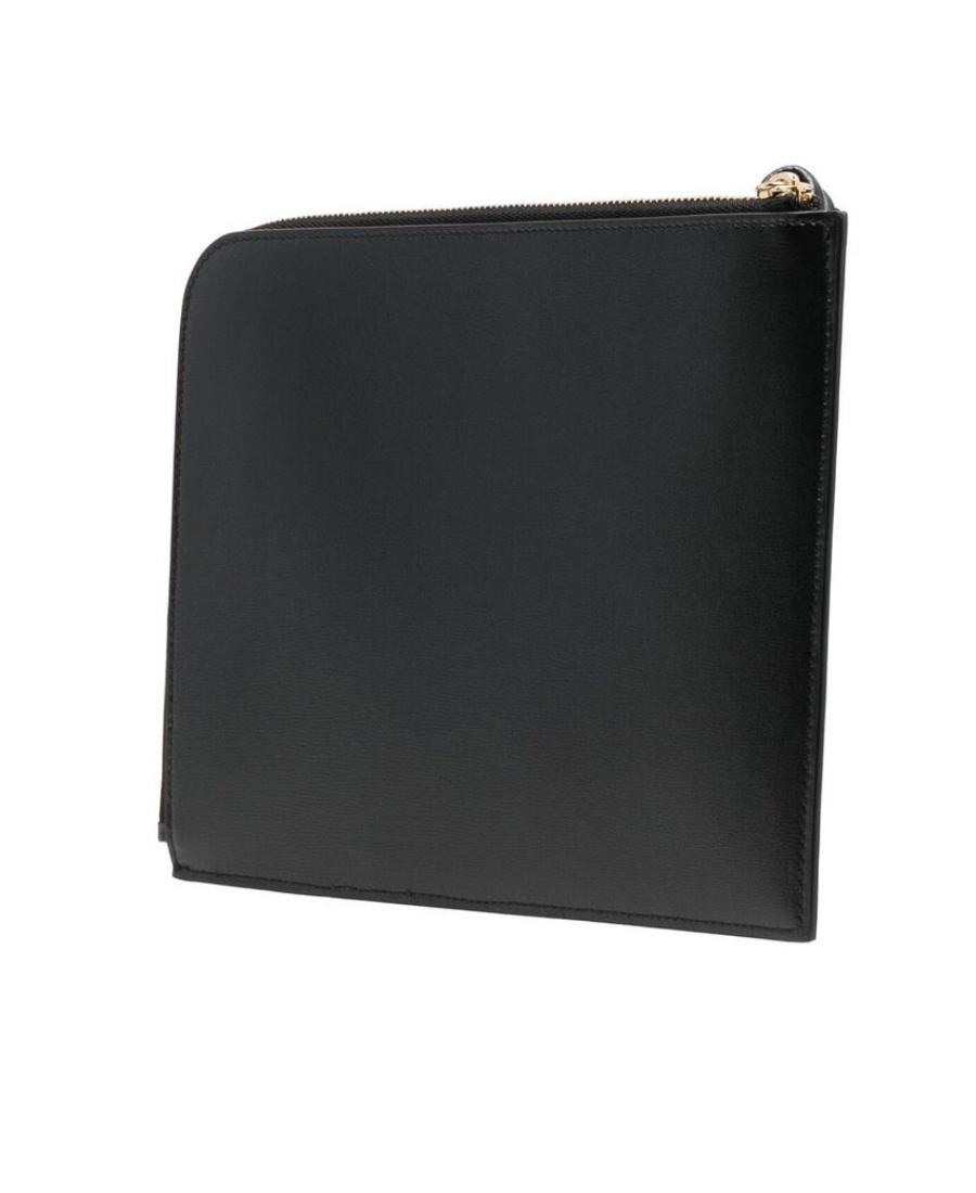 Jil Sander Logo-print Clutch Bag In Black