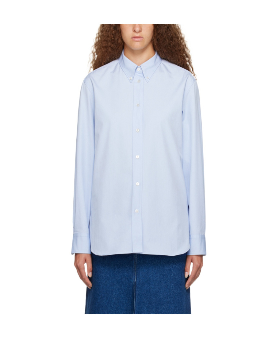 Studio Nicholson Lapel Long-sleeved Shirt In Blue