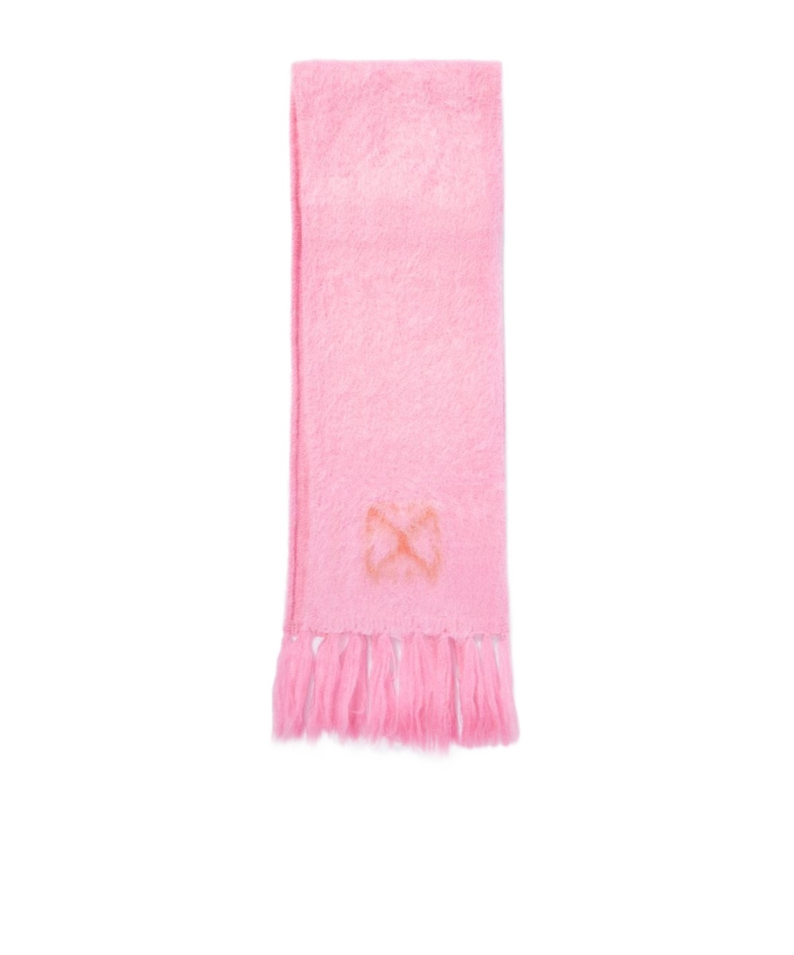 Off-white Intarsia-knit Logo Scarf In Pink