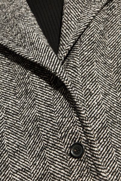 Moschino Single-breasted Herringbone Coat In Gray