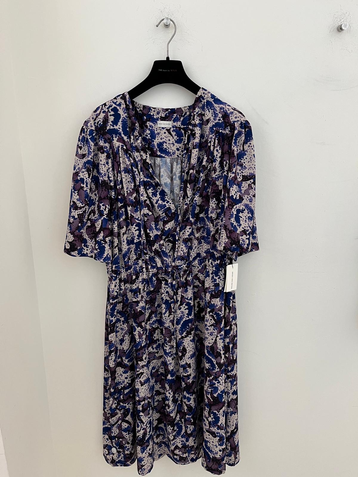 Dries Van Noten Daffie Dress In Blue