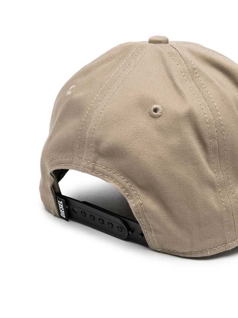Diesel Logo-embroidered Cotton Cap In Nude