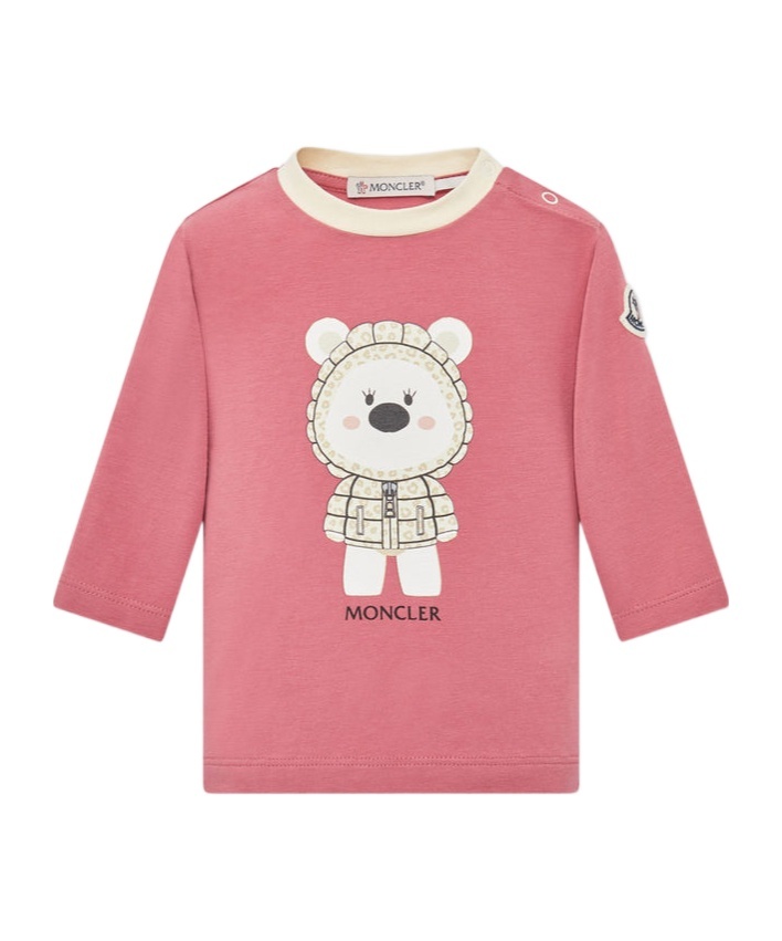 Moncler Printed Long-sleeved T-shirt In Pink