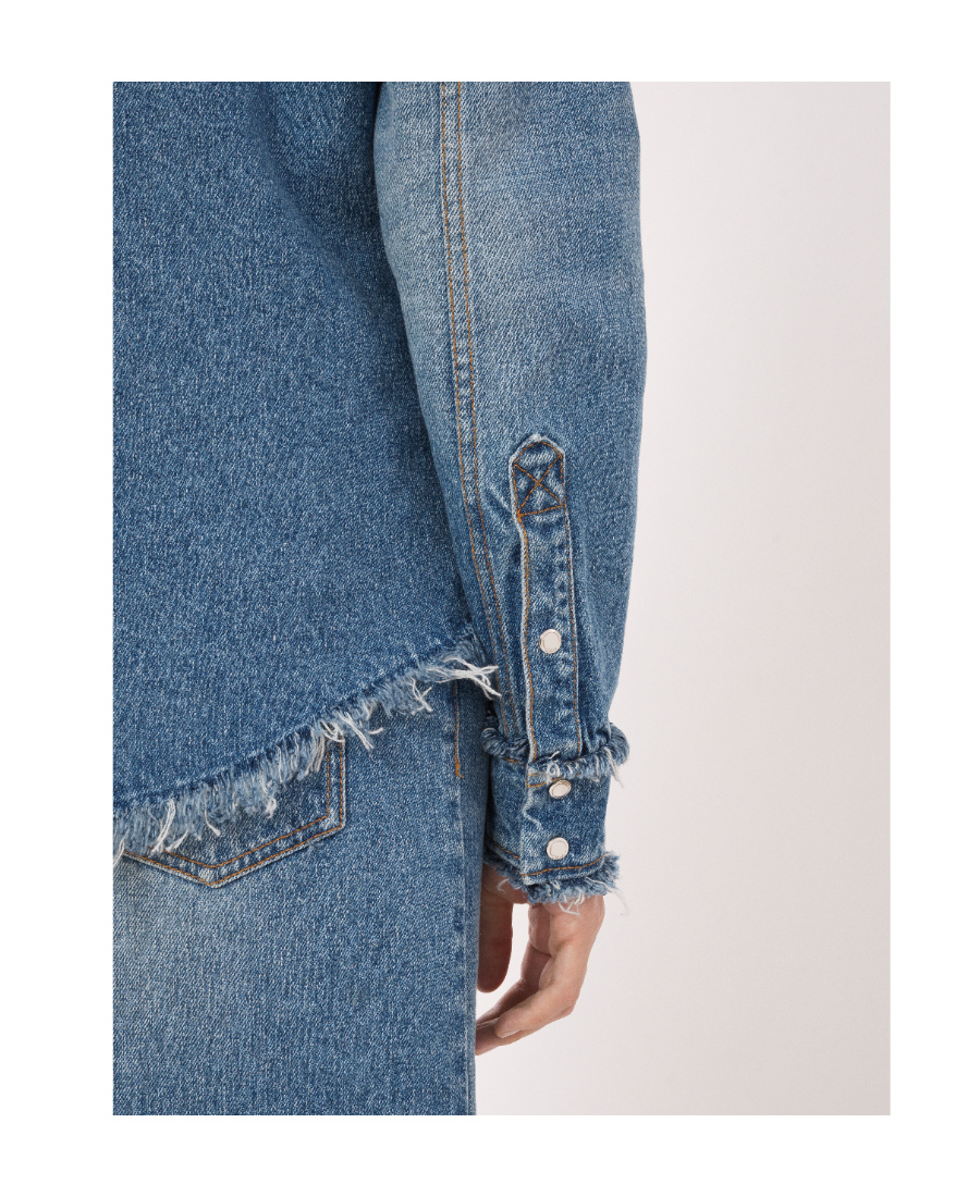 Chloé Buttoned Denim Shirt In Blue