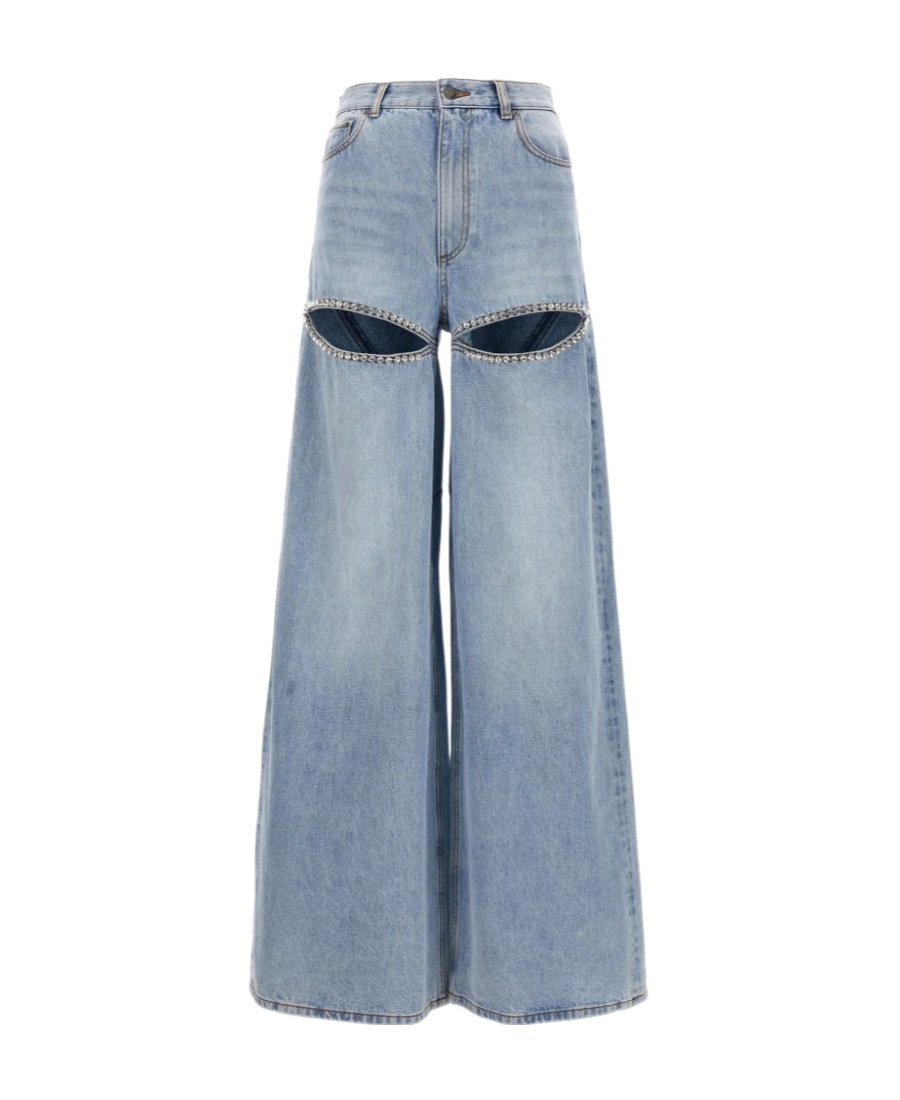 Shop Area Cut-out Wide-leg Jeans In Blue