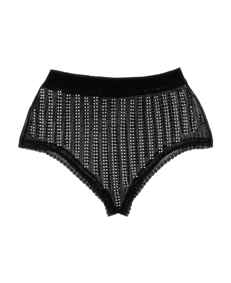 Rabanne Bead-embellished High Waist Briefs In Black