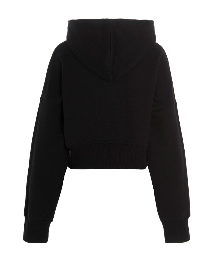 Shop Stella Mccartney Graphic Printed Cropped Hoodie In Black