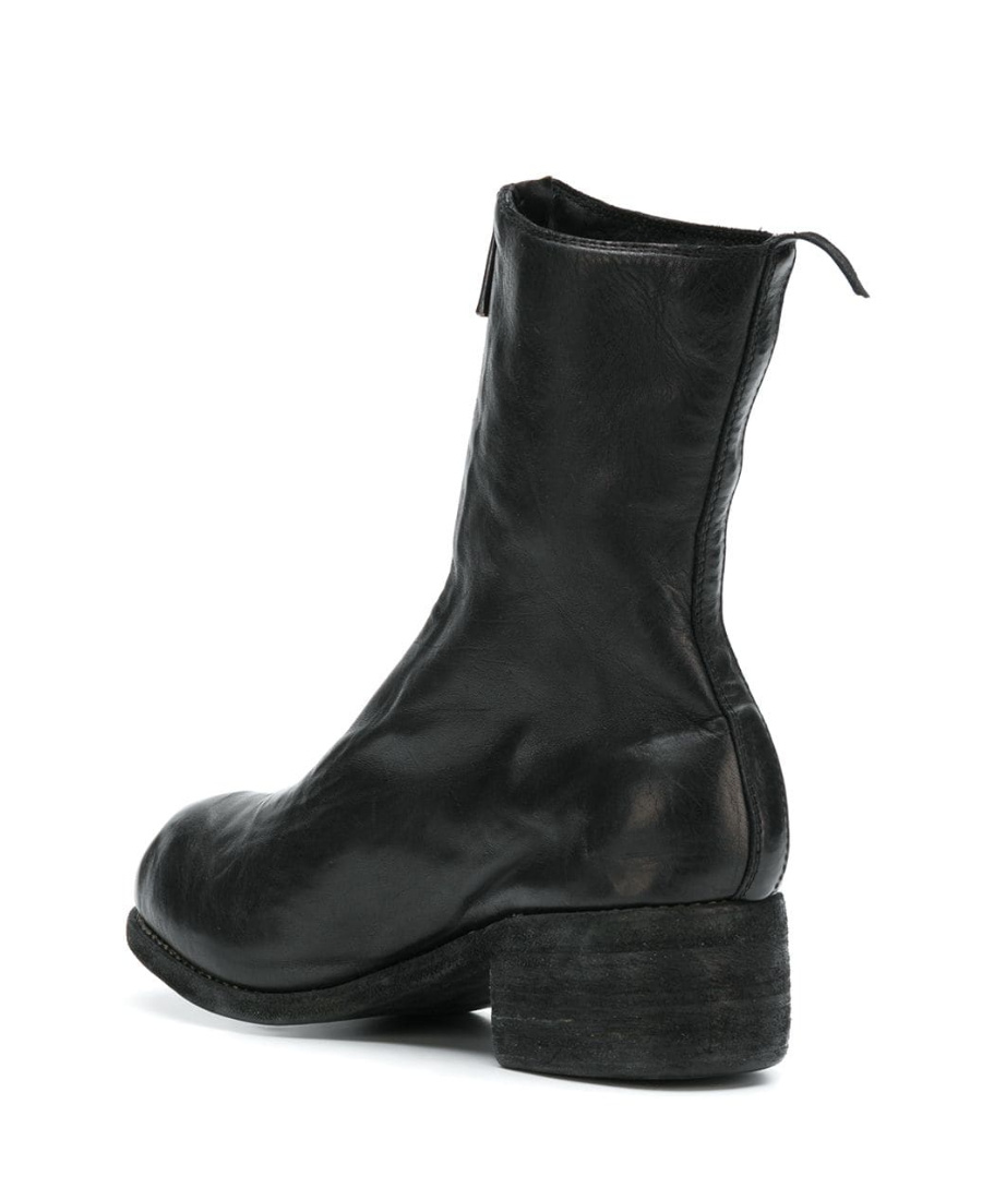 Guidi Black Horse And Calf Leather Boots With Side Zip Women In Black