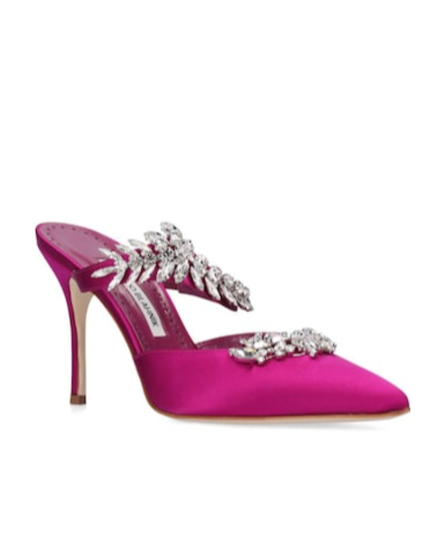 MANOLO BLAHNIK LOGO POINTED HIGH HEELS