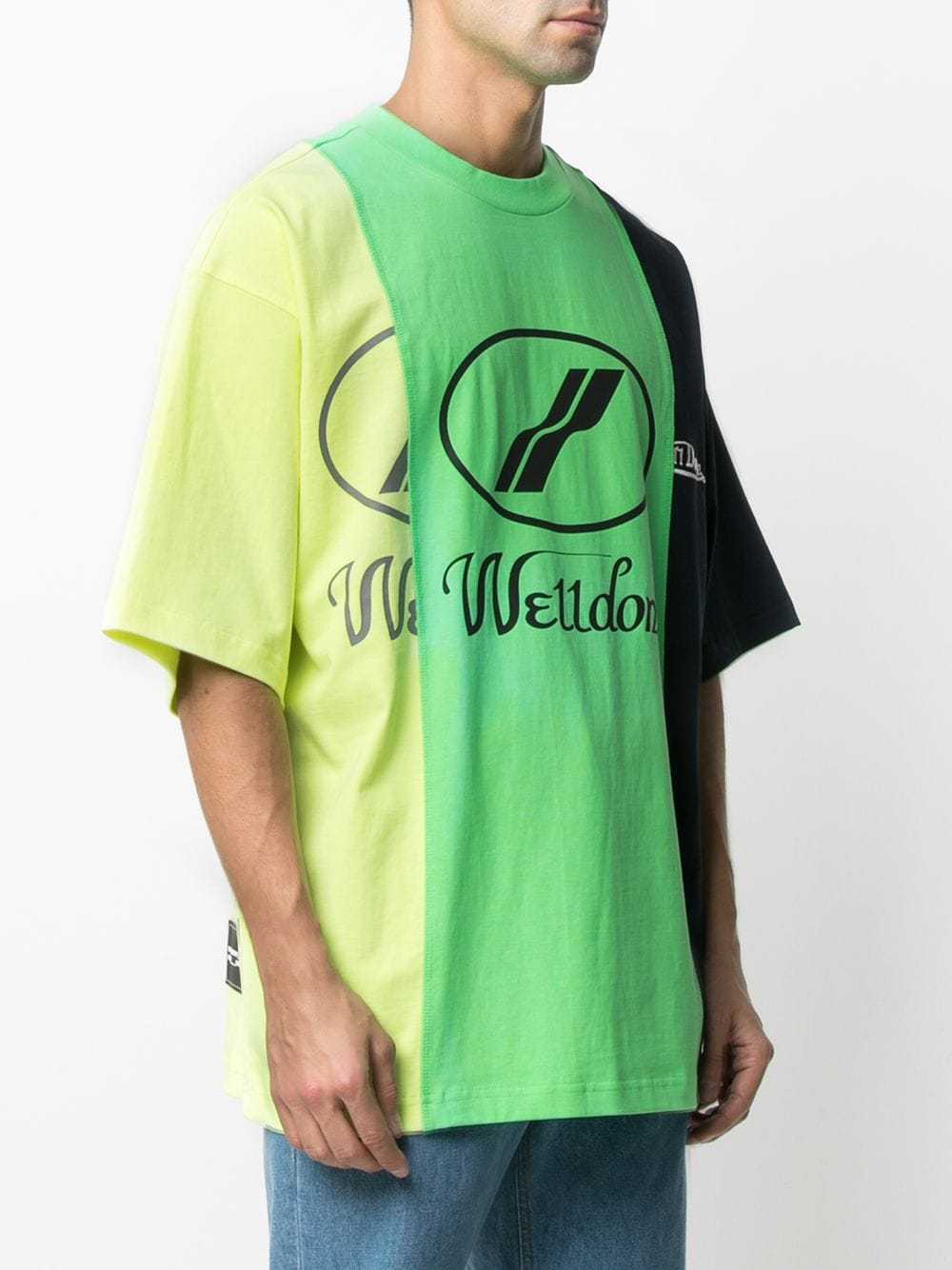 We11 Done Colour Block T-shirt In Green
