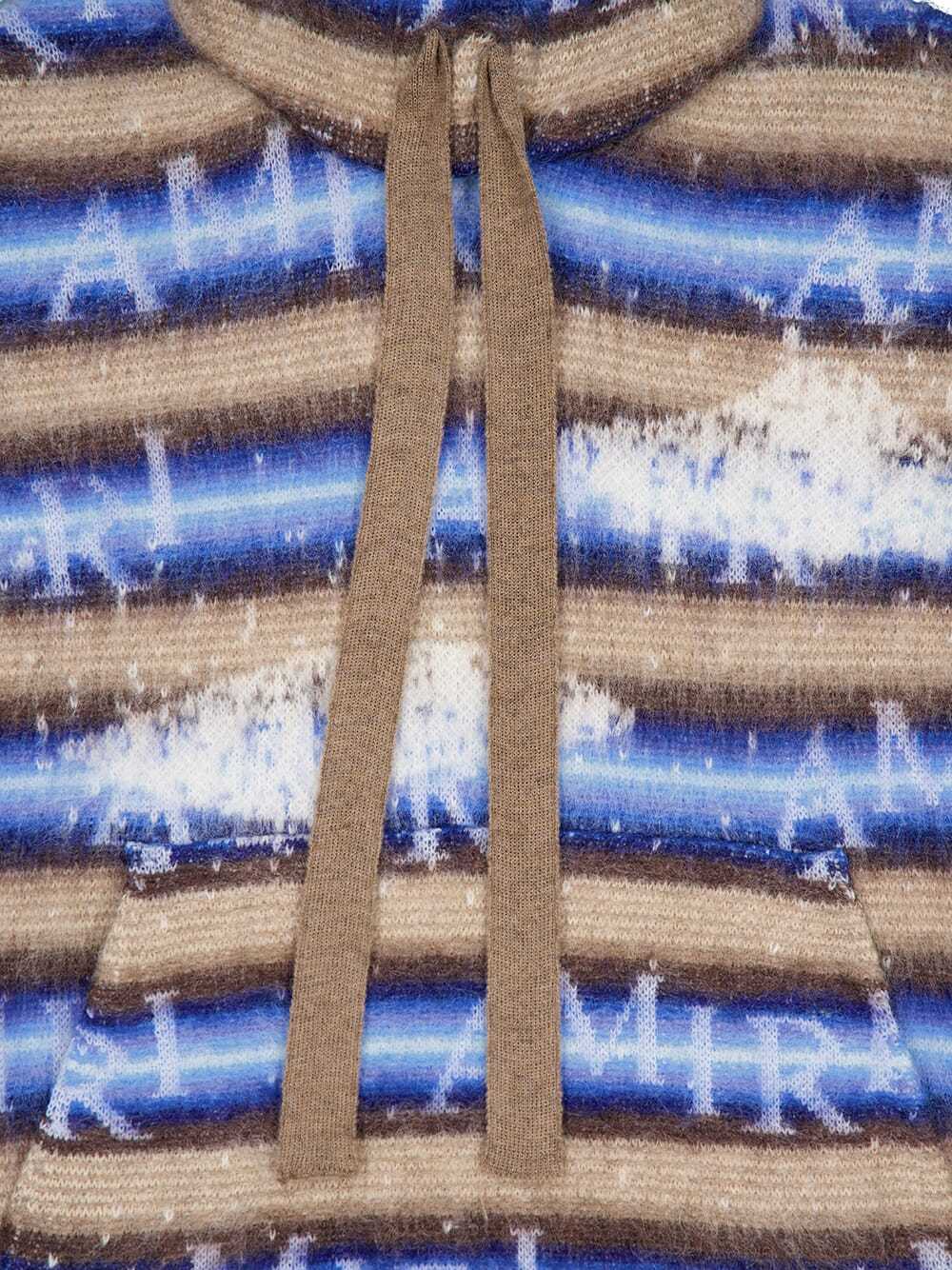 Amiri Staggered Striped Mohair And Wool-blend Hoodie In Multicolor