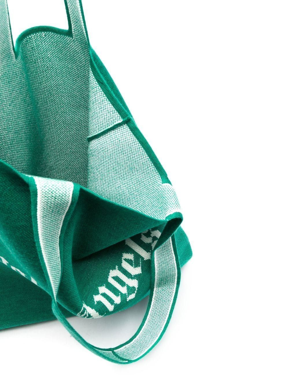 Palm Angels Logo-print Tote Bag In Green
