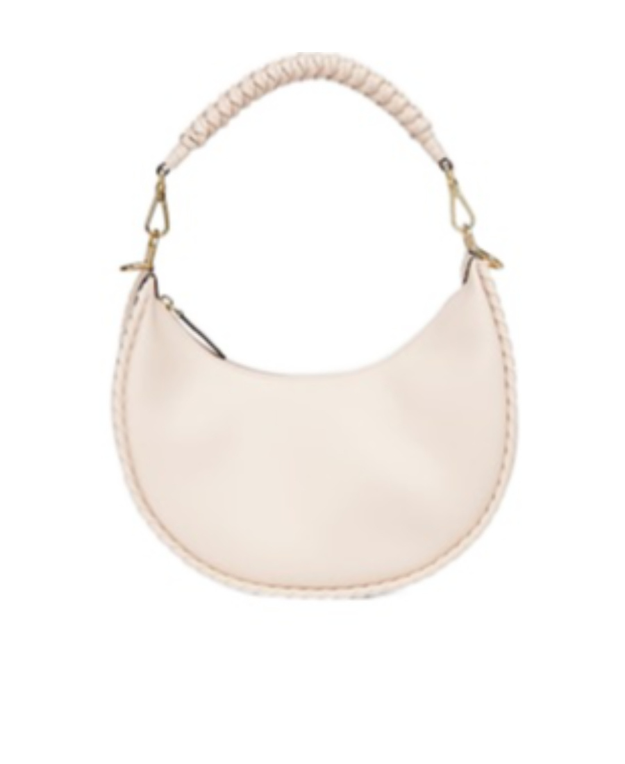 Fendi Graphy Small Leather Shoulder Bag In Nude