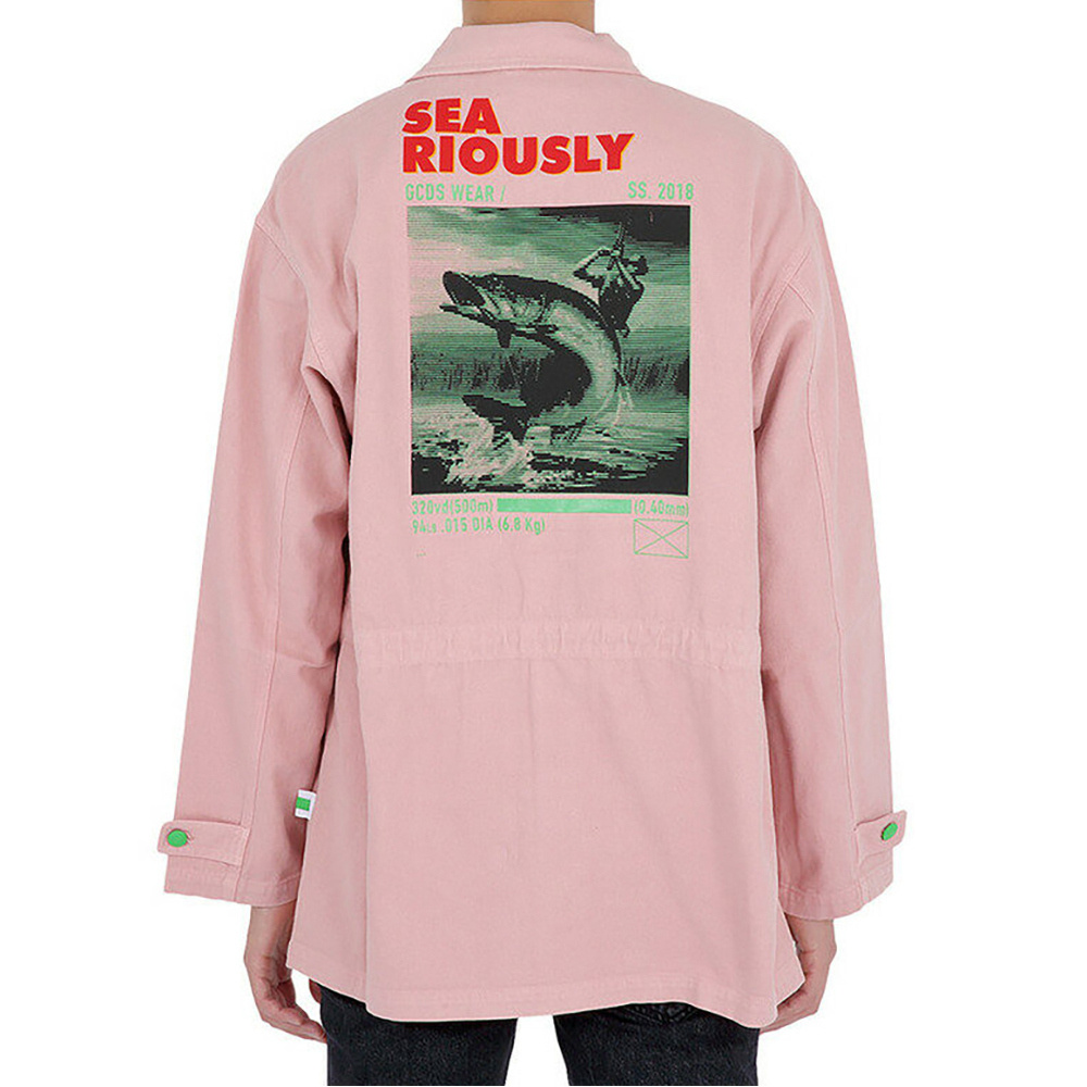 Gcds Logo Casual Jacket In Pink
