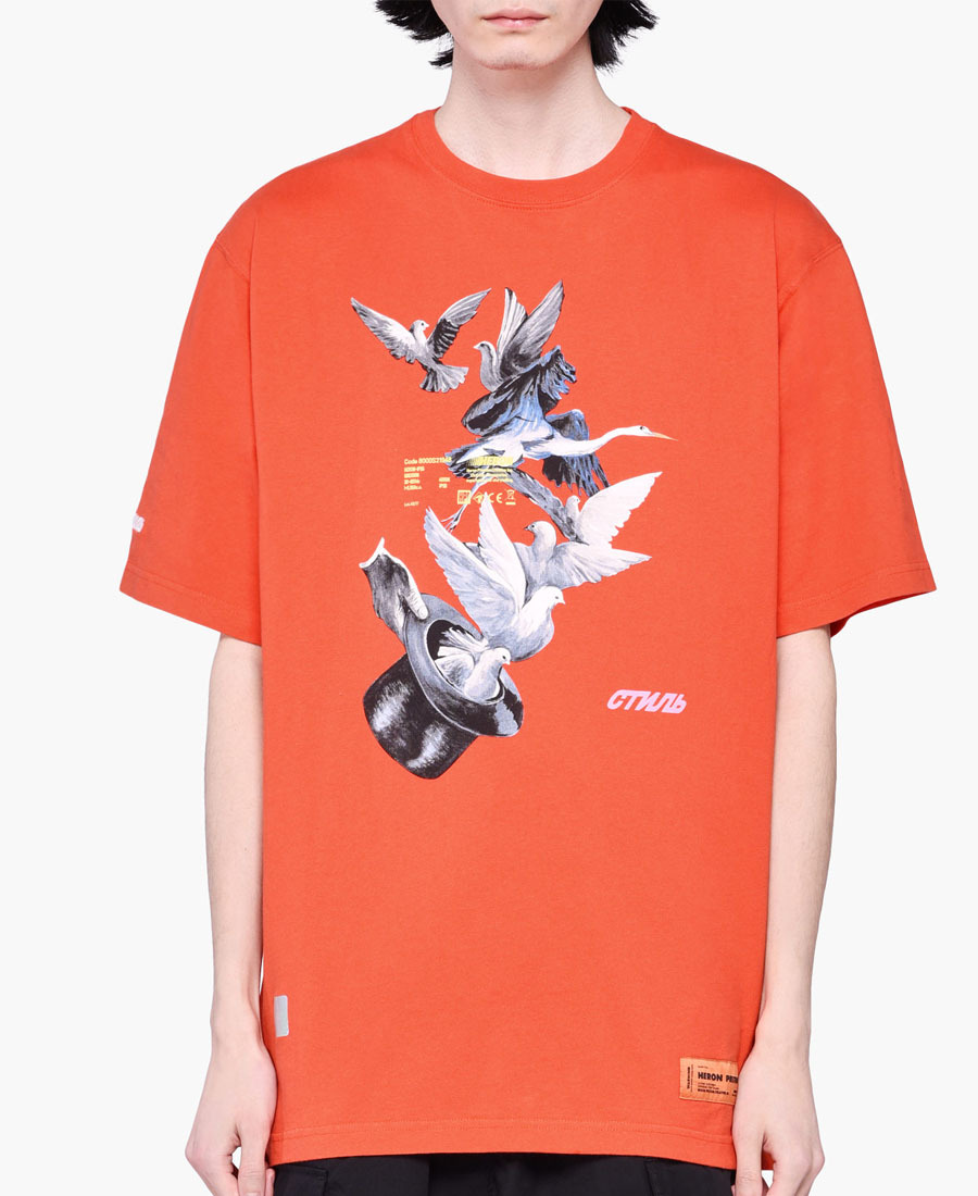 Heron Preston Logo Round-necked T-shirt In Red