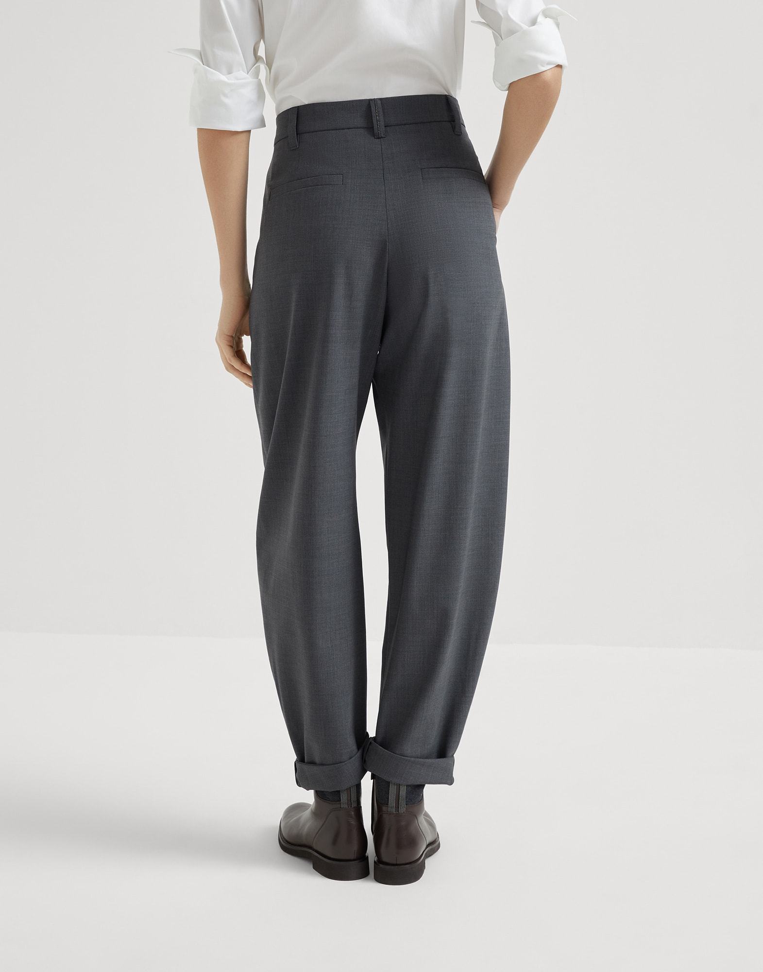 Brunello Cucinelli Virgin-wool Trousers In Gray