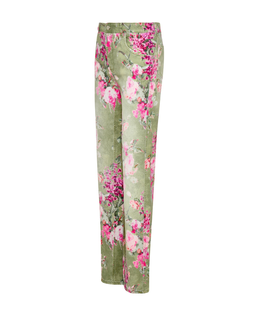 Blumarine Printed Casual Pants In Gray