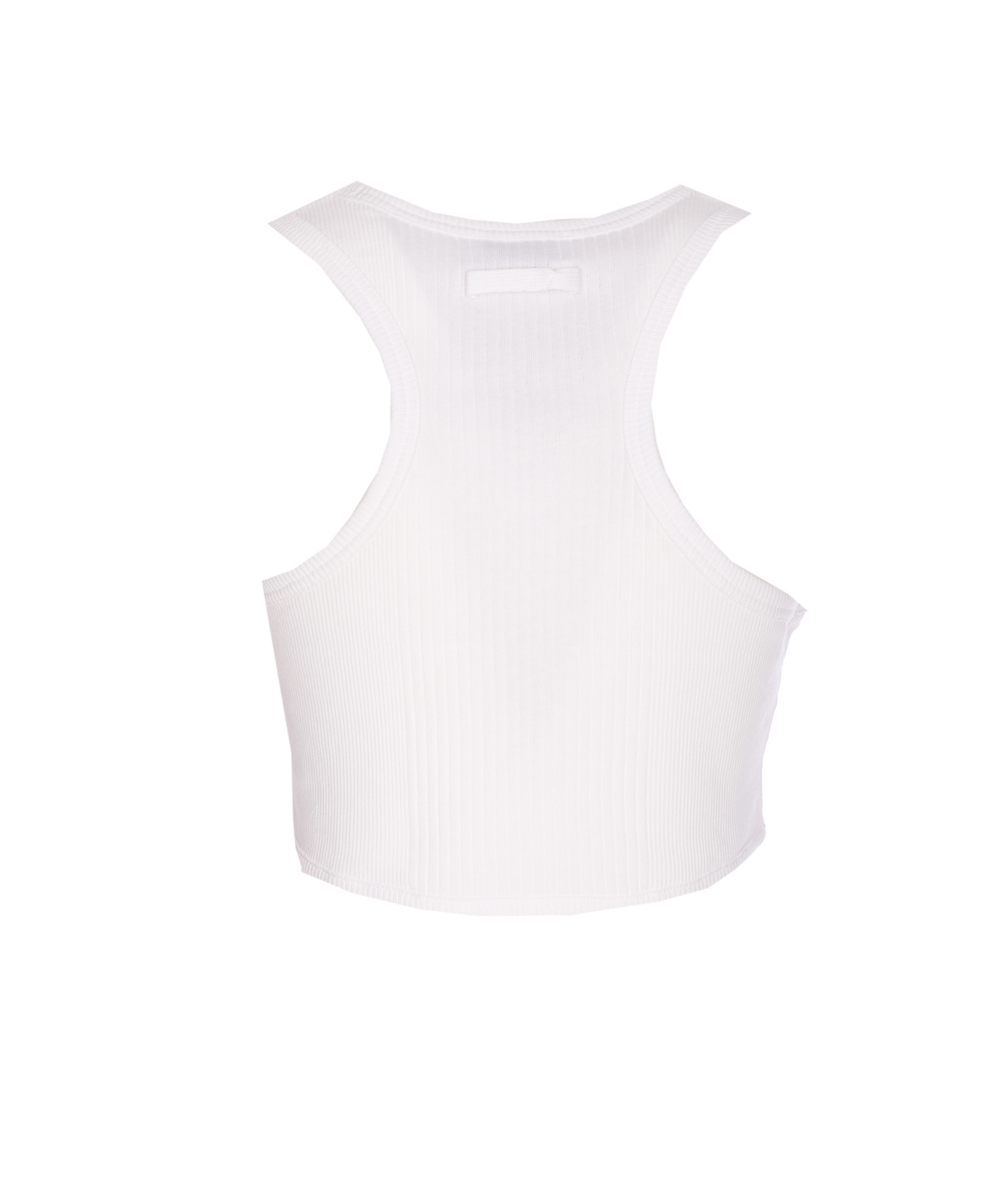 Jean Paul Gaultier Cotton Ribbed Bra With Lingerie Garter Clothing In White