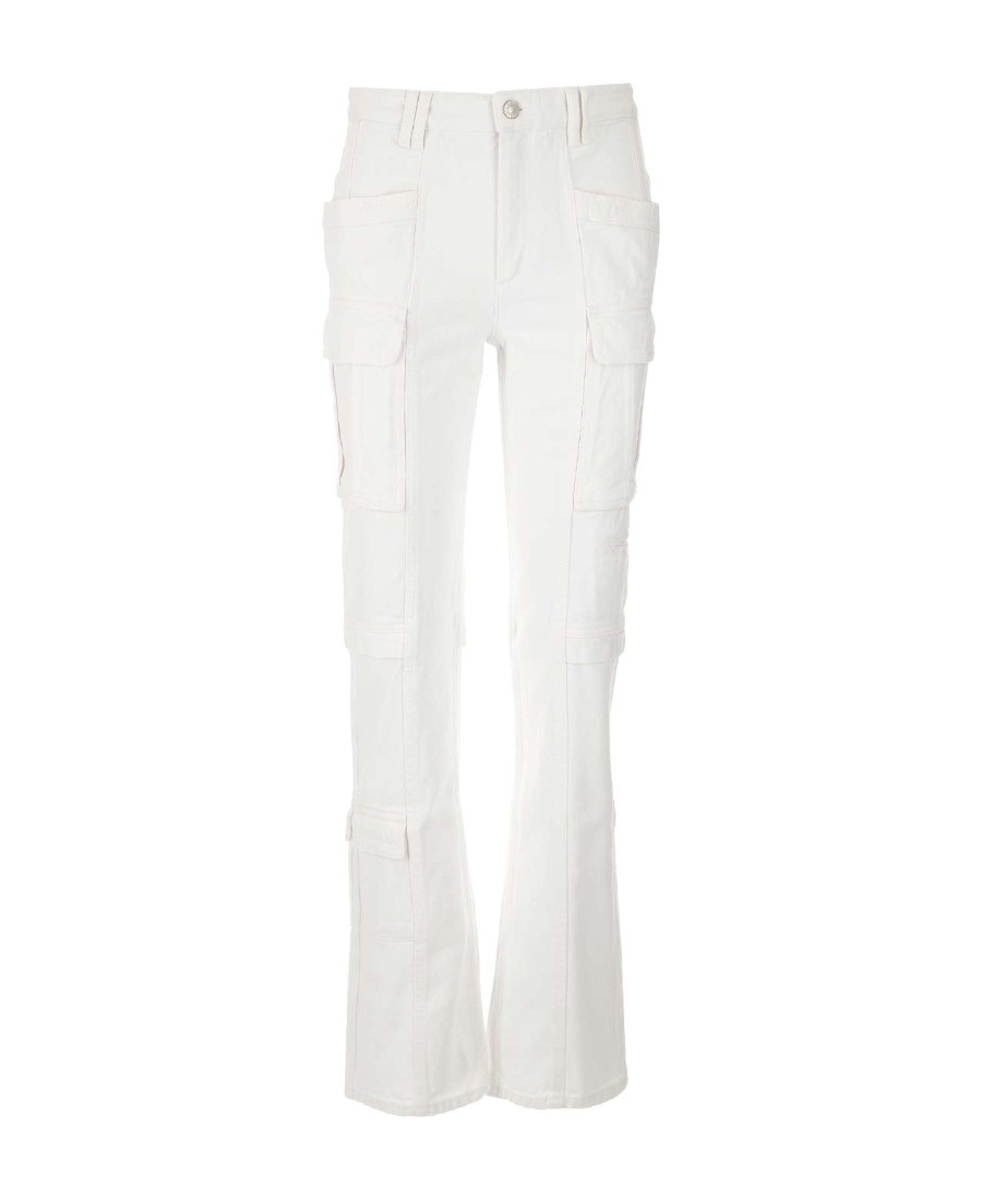 Isabel Marant Vokayo Mid-rise Straight-leg Cargo Pants In White