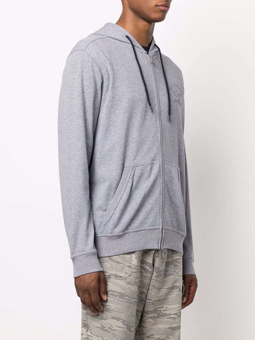 Shop Paul & Shark Logo-print Zip-up Hoodie In Black