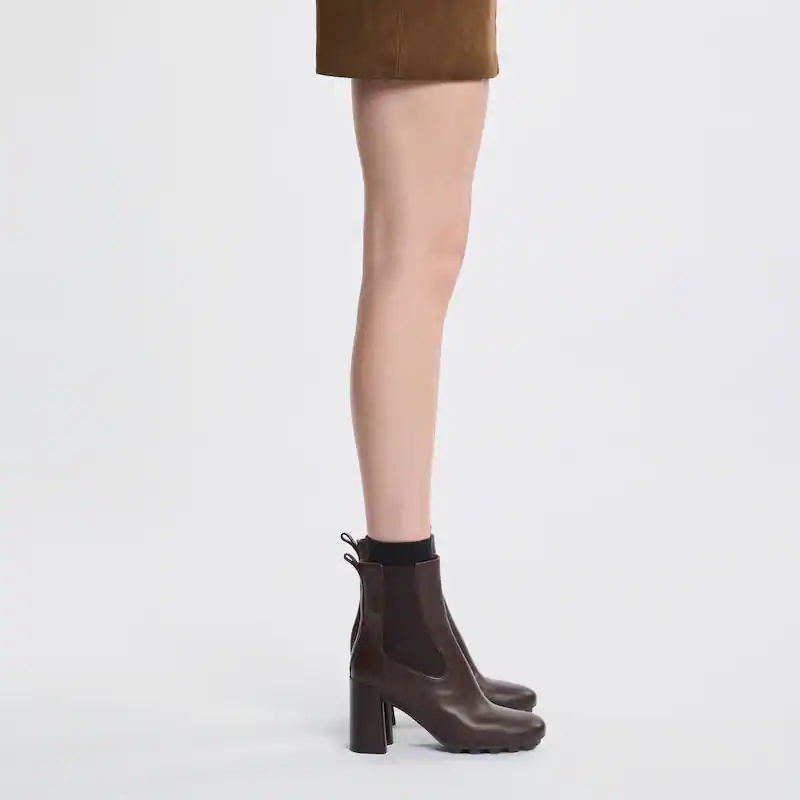 Hogan 90mm Block-heel Leather Boots In Brown
