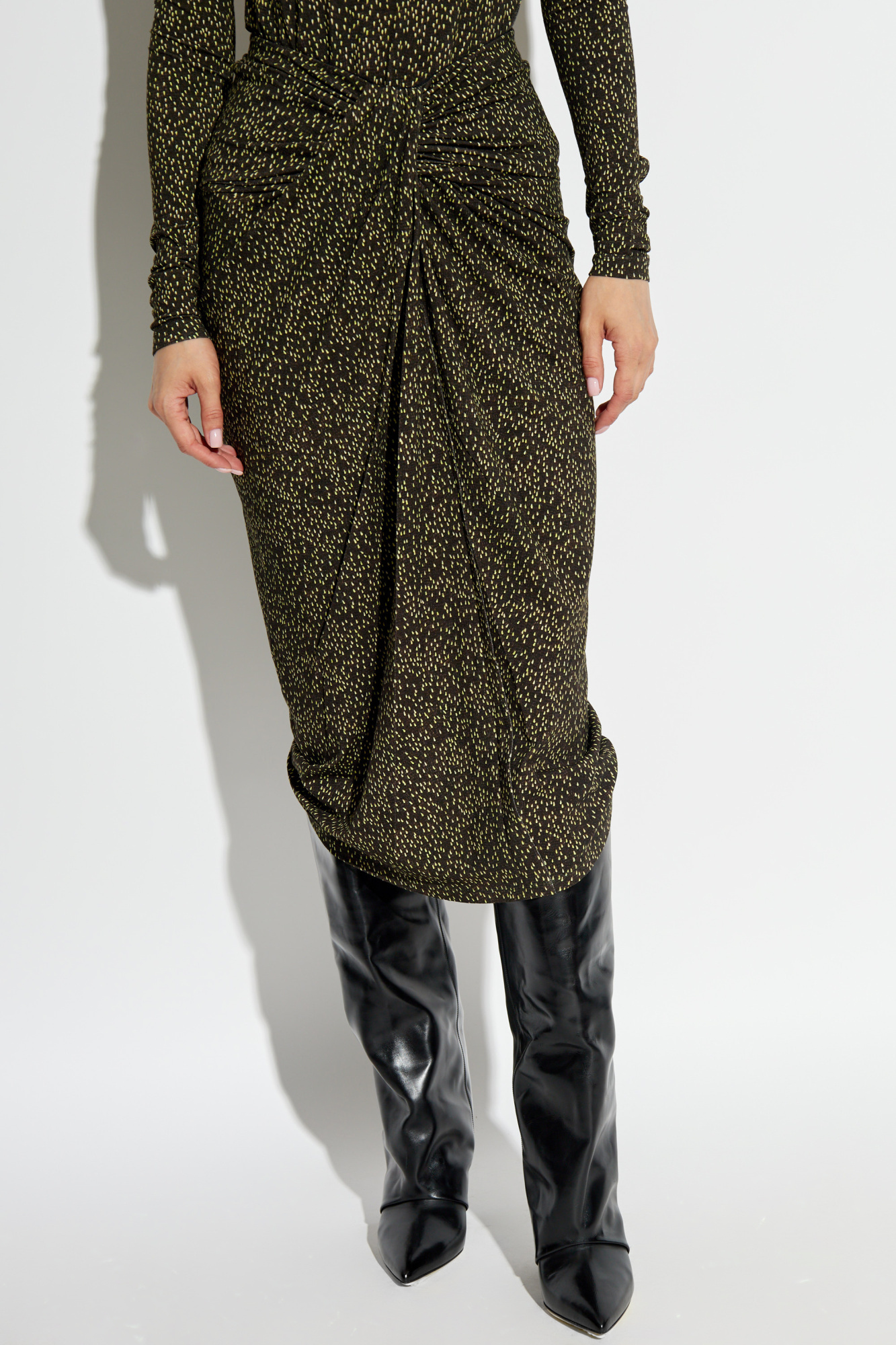Isabel Marant Étoile Spot-print Midi Skirt In Black