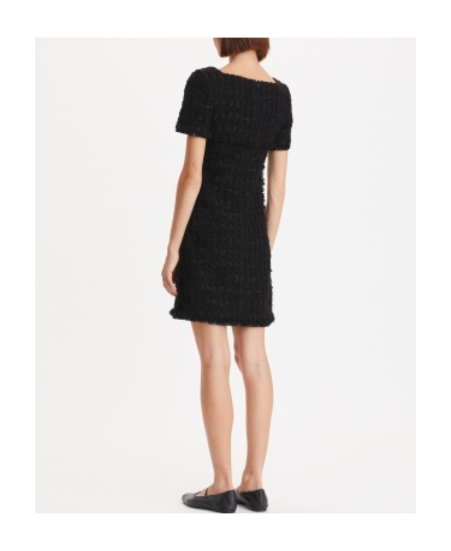 Tory Burch Tinsel A-line Tweed Mini Dress In Black