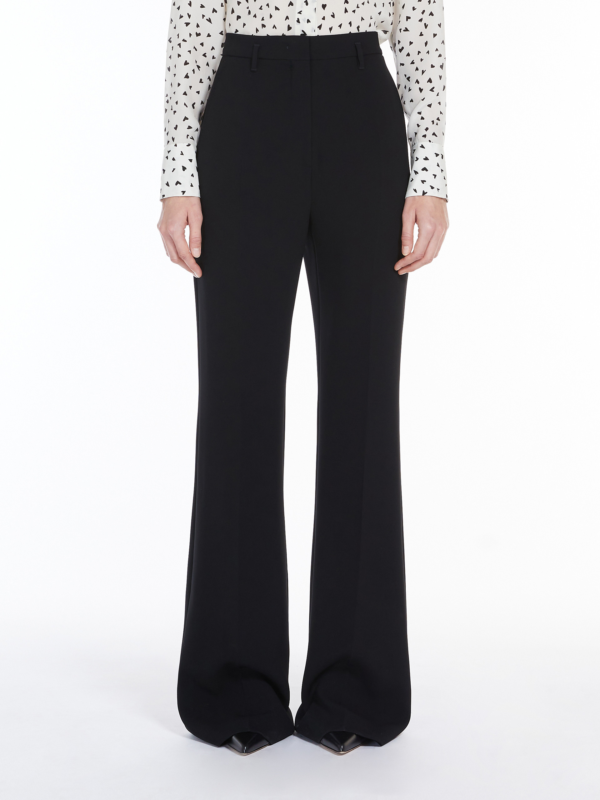 Max Mara Flared Trousers In Cady Alabama In Black