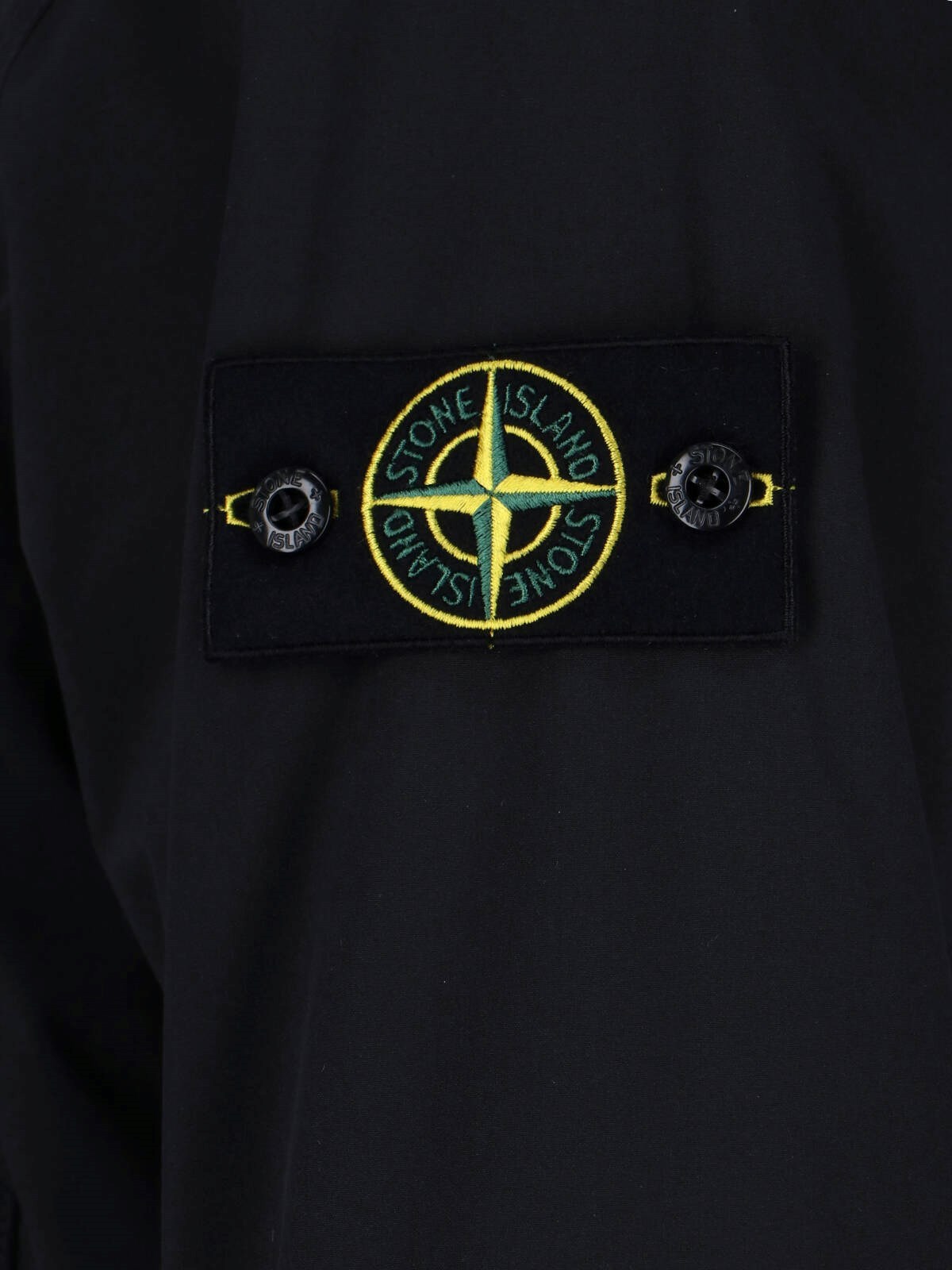 Stone Island Black Soft Shell-r Primaloft Insulated Jacket In Black