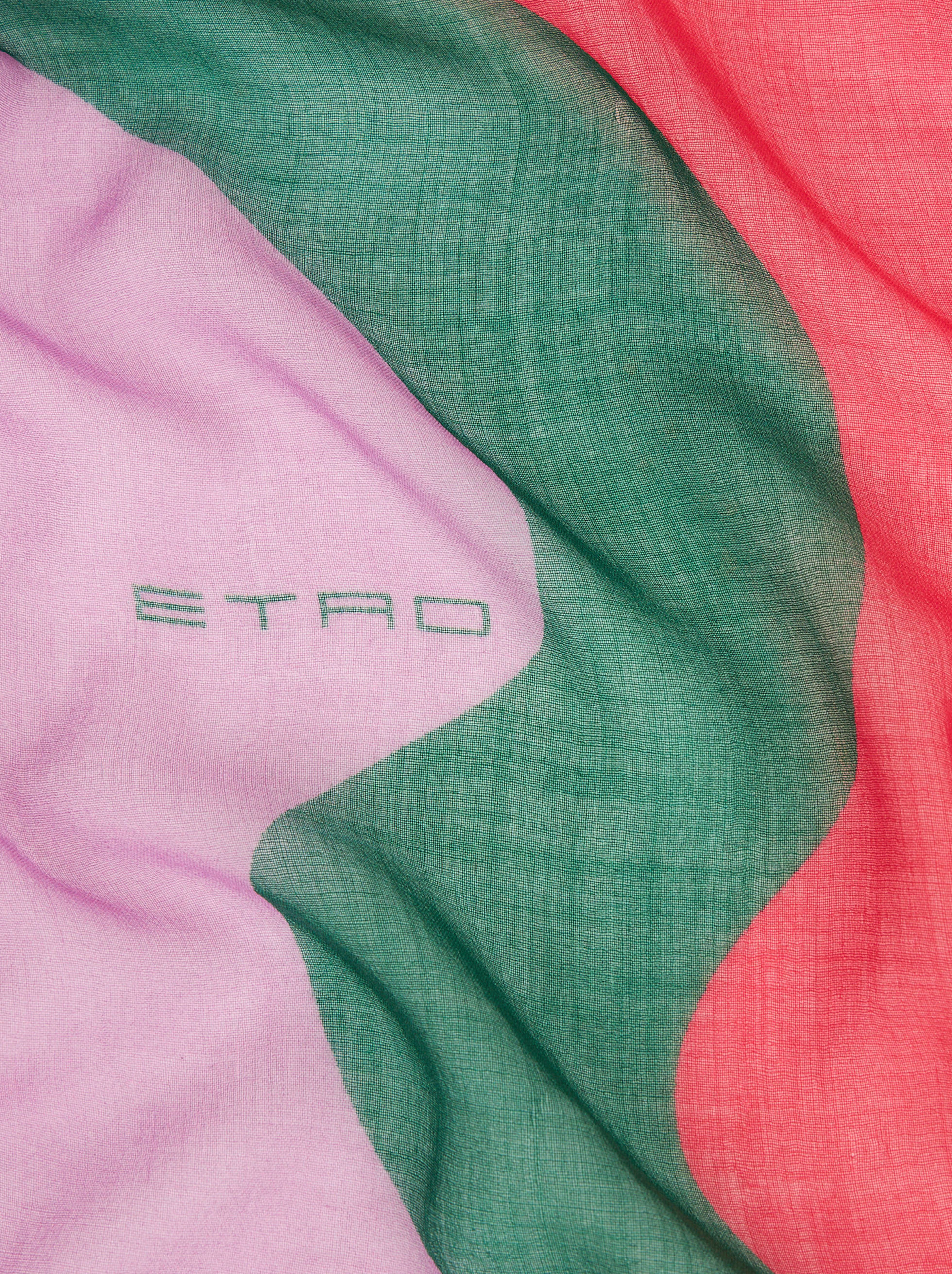 ETRO CASHMERE SCARF WITH COLOUR BLOCK WAVES