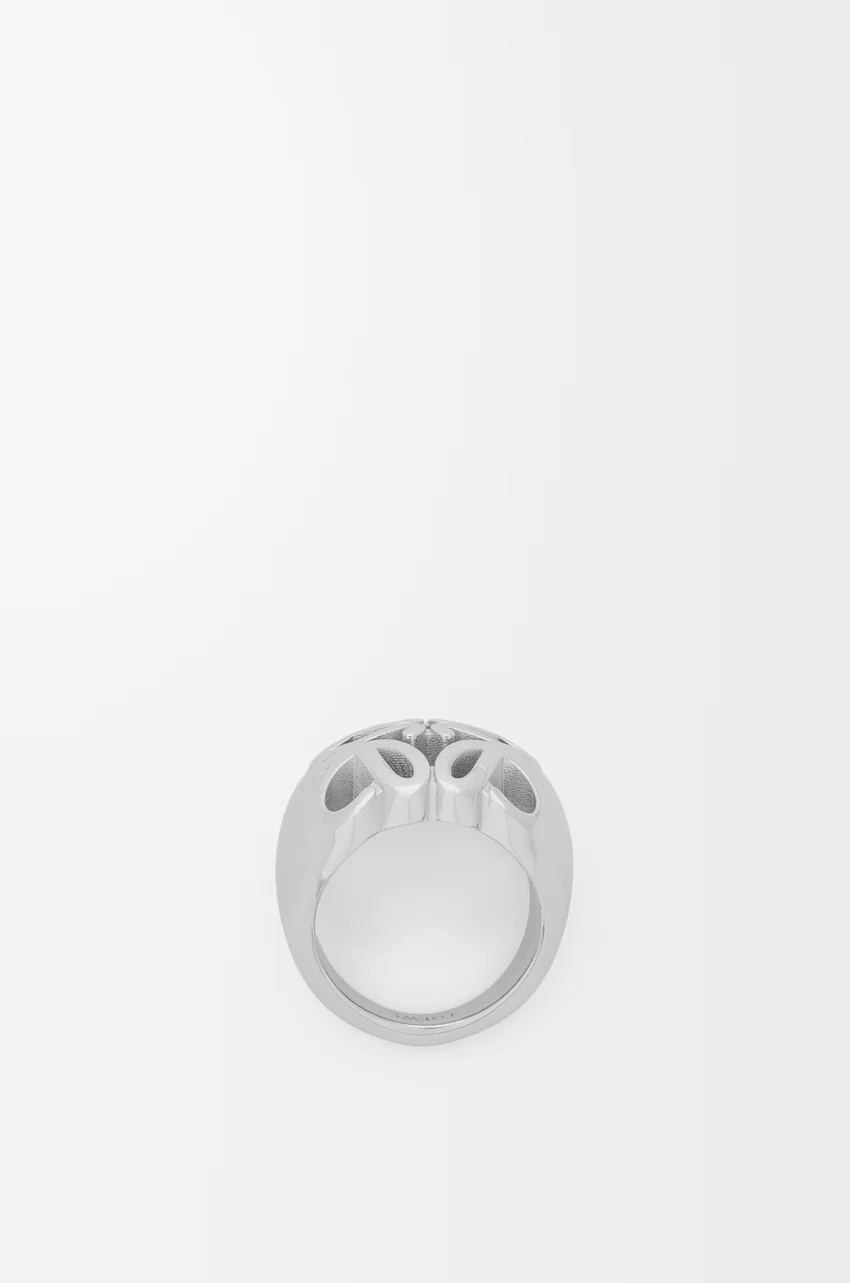 Loewe Anagram Bombe Signet Ring In Silver