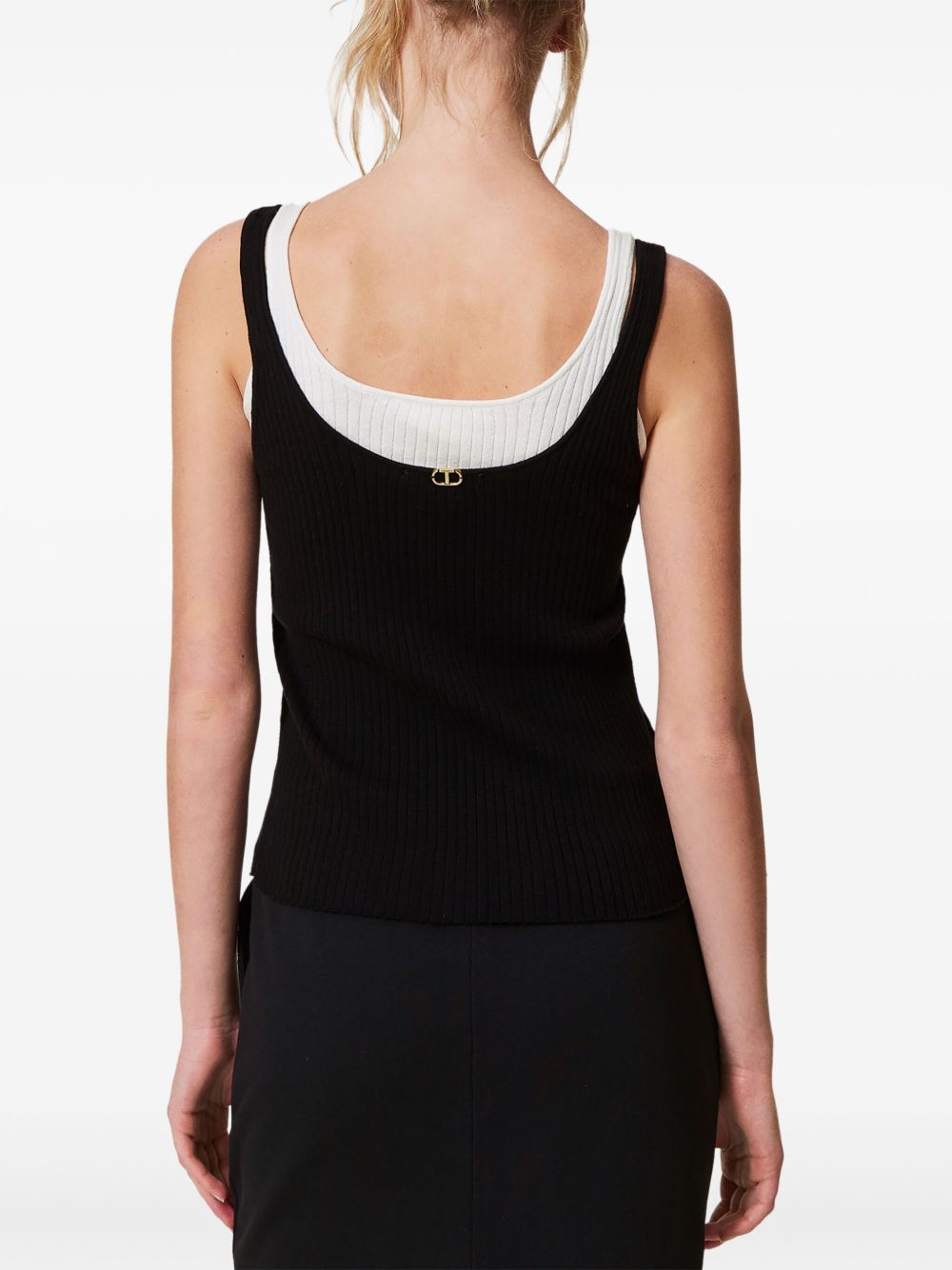 Shop Twinset Trompe-l'œil Fitted Knit Top