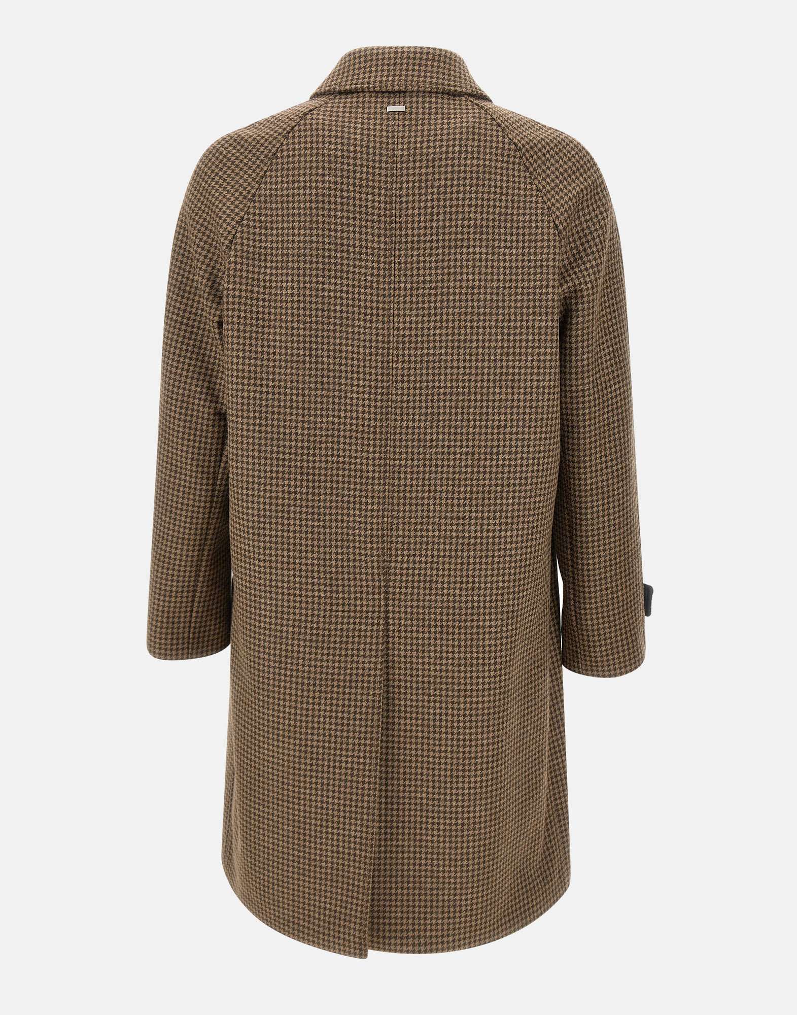 Herno Coat In Houndstooth Melton In Brown