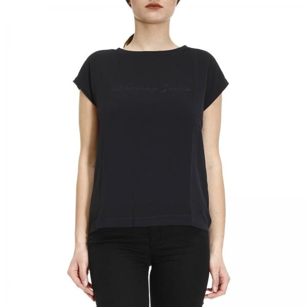 Armani Jeans Printed Logo T-shirt In Black