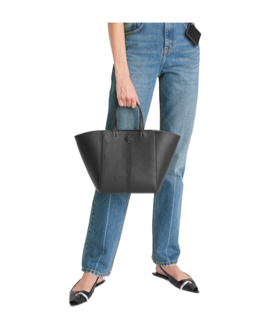 Tory Burch Double T Tote Bag In Black