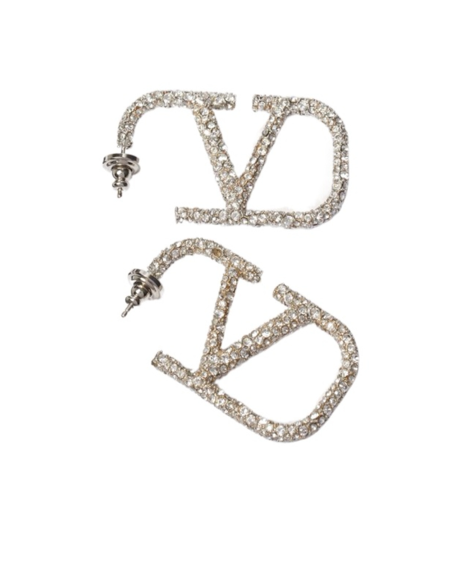 Valentino Vlogo Signature Crystal Earrings In Yellow