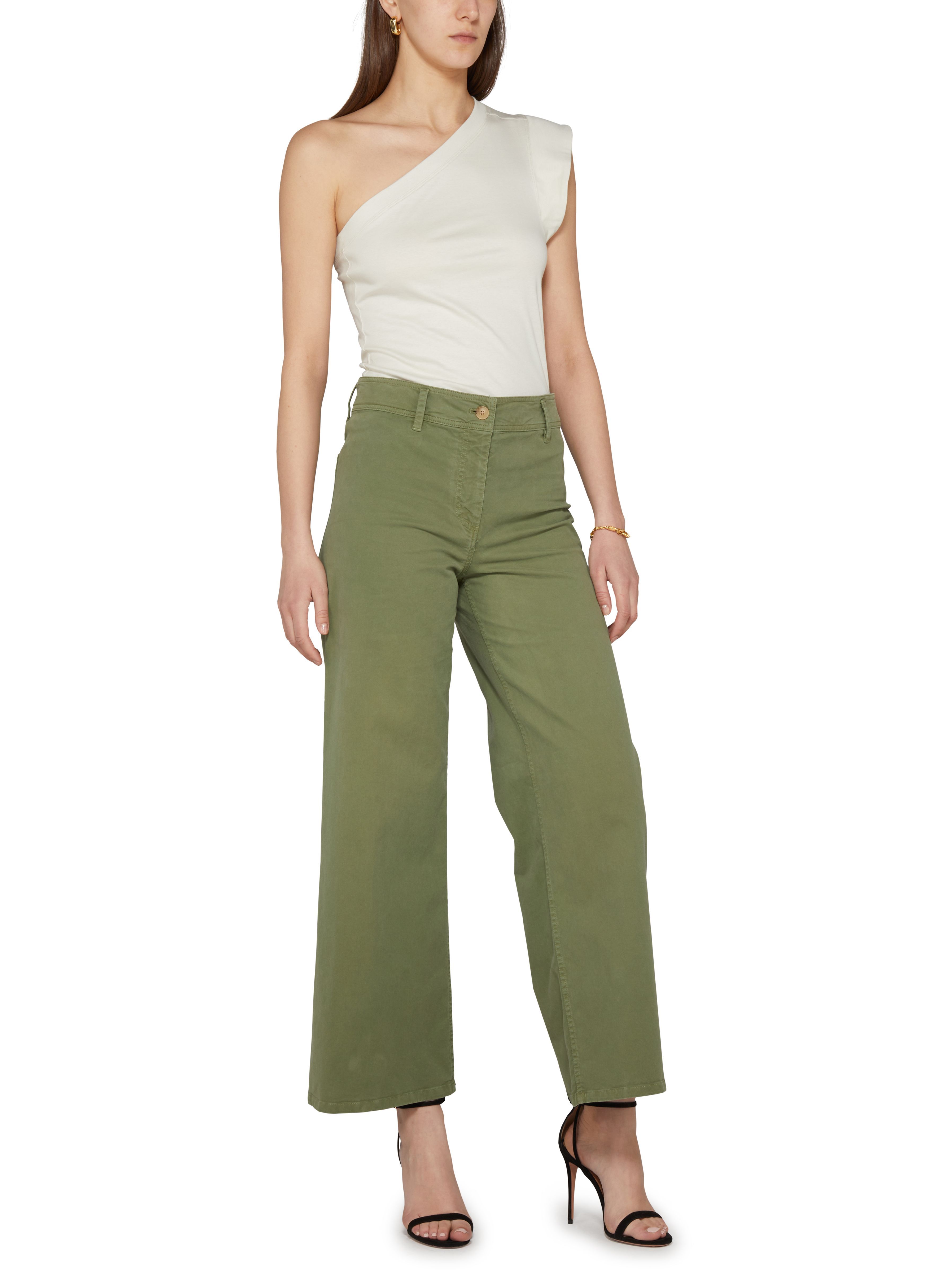 Nili Lotan Megan Wide Pants In Green